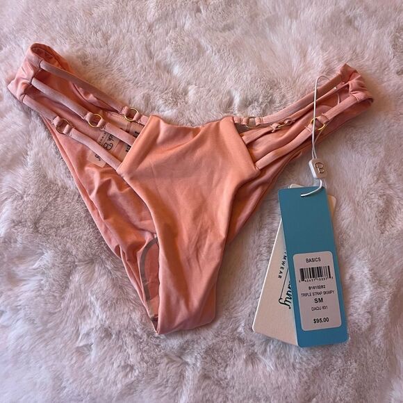 BEACH BUNNY BASICS TRIPLE STRAP SKIMPY BOTTOM - Picture 6 of 7
